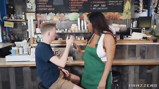 Busty barista serves up more than just coffee