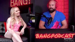 A guy with big cock talks and fucks on the bang! podcast