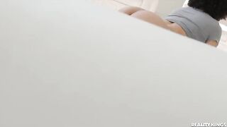 Spying on bubble butt Latina twerking in the yoga room