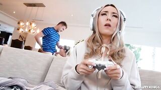 A hot nerd with glasses gets fucked hard by her boyfriend