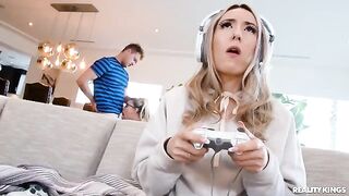 A hot nerd with glasses gets fucked hard by her boyfriend