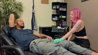 Tattooed beauty gets her pussy railed by a black dude