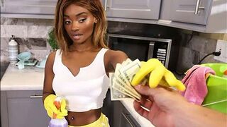 The maid came for the money and she left her ass