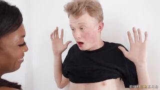A prankster gets a pussy sandwich from two sexy babes