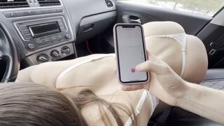 Girl has sex with her stepbrother using a phone stand