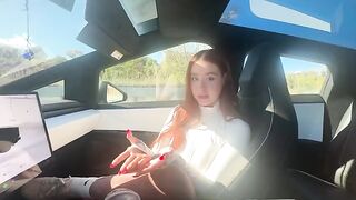 In a cybertruck, I'm gonna give you an exclusive HD porn