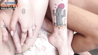 Four college girls arranged an orgy in the style of a steamy party