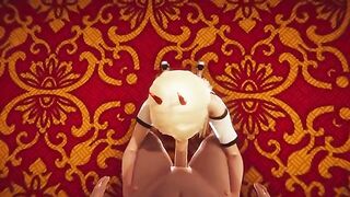 Footjob with the power of sweet feet, 3D anime style