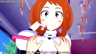Deku fucks Ochaco Uraraka in an intense My Hero Academia hentai scene