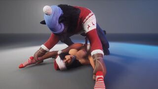 Beauty fucked by a wild werewolf on Christmas XXX