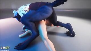 Beauty fucked by a wild werewolf on Christmas XXX