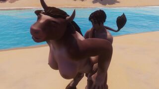Furry cow girl gets fucked by a wild man