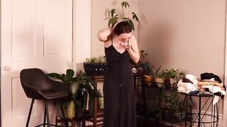 New cute clothes try on including mini-skirts and dresses