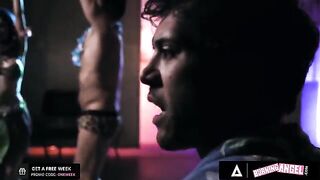 A fire dancer Jewelz Blu got fucked hard by a barman at a tiki bar