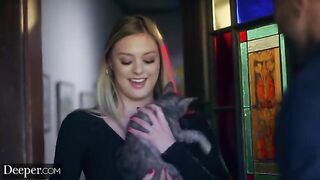 A man in uniform drives Amber Moore wild with desire
