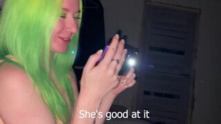A bet was made at a party, and the result is a surprising blowjob
