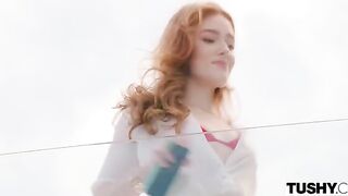 The desires of our princess are the law for us - outdoor double penetration scene
