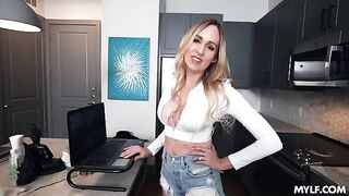 The girl is fucking with her stepmom in POV style