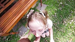 Cute girls in anal sex on the edge