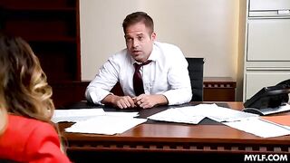 Two sexy MILFs are having fun at work with no hesitation