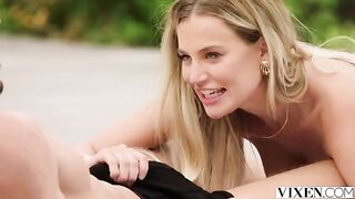 A graceful girl is enjoying herself in the midst of a vulgar world