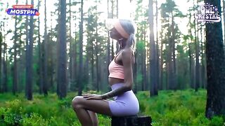 A beautiful girl was sucking the cock of her neighbor in the forest