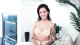 She nearly choked on it, because the guy pushed deepthroat hard