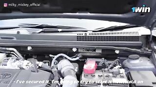Babe fucked by a stranger who helped her with the car