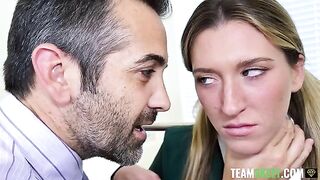The principal, the teacher and the student fucked in an office