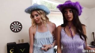 The guy didn't calculate his strength, so the beauties overwhelmed him