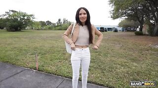 Girl, with a nice ass, licks man's cock in the car. It’s hot!