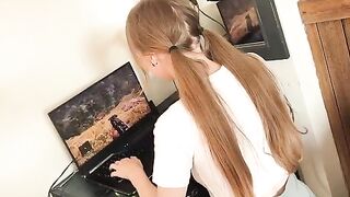 A cute 18-year-old girl has hot sex with her stepmom in a steamy scene