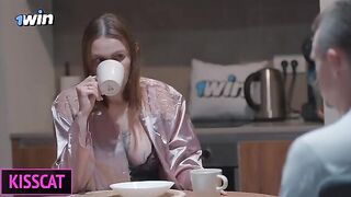 A man surprises his girlfriend with a blindfold and raw, intense sex