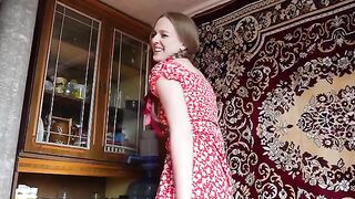 A hot blondie is always horny and ready for action in the village