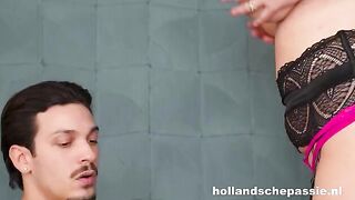 A girl saddled a young stallion and jumped on it with her pussy