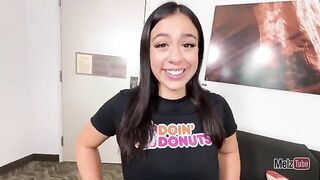 The man made a stunning dessert and the girl licked his dick