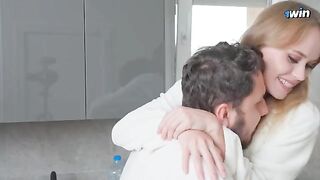 The plumber ran after the housewife and fucked her hard