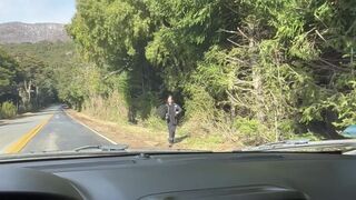 The influencer gave a lift to a cute girl and fucked her hard