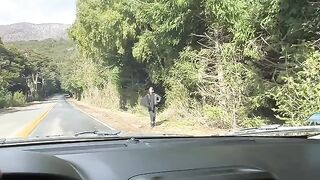The influencer gave a lift to a cute girl and fucked her hard