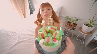 A red-haired beauty got a birthday gift - now she can do anything