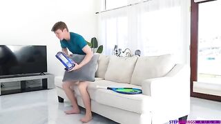 Girlfriend gently fucks her boyfriend on the couch in a beautiful sex scene
