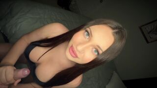 You will see what you learned in blowjob class. A hot brunette demonstrates her new skills