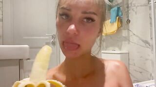 Monika Fox tried anal with a banana, getting wet and squirty