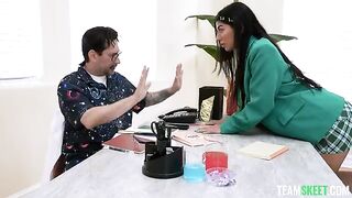 A special treatment from a brunette with a great ass