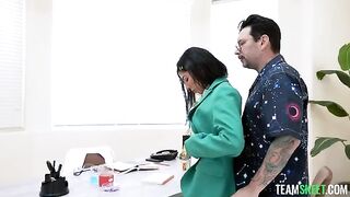 A special treatment from a brunette with a great ass