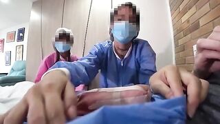 The man was given an unusual study guide by a sexy nurse