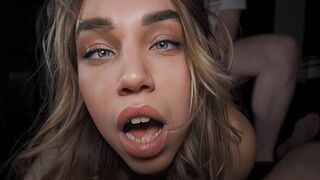 A girl is confused after experiencing a powerful orgasm