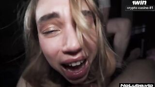 A girl is confused after experiencing a powerful orgasm