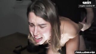 A girl is confused after experiencing a powerful orgasm