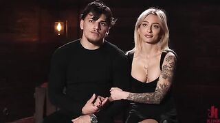 The blonde got tied up and managed to experience an orgasm